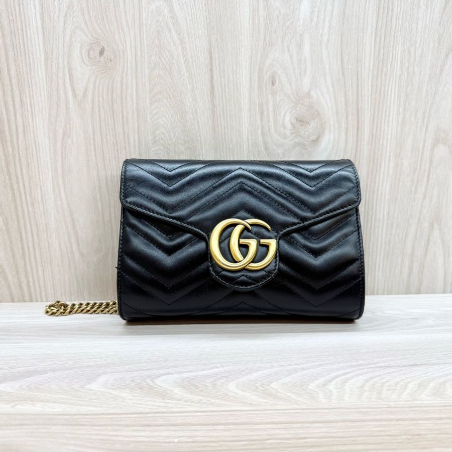 GUCCI🖤黑MARMONT下蓋風琴WOC474575-1