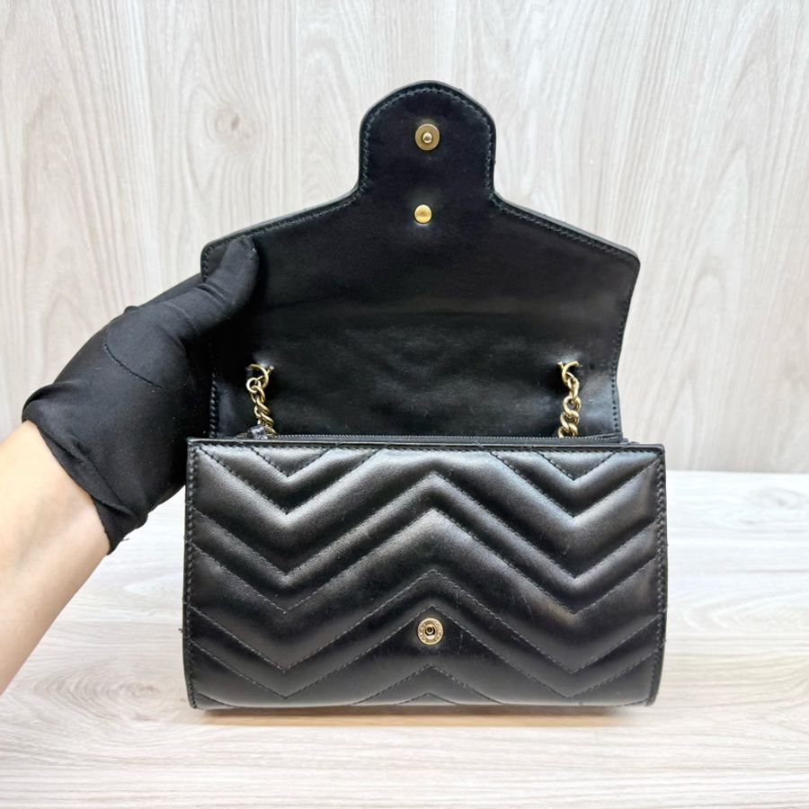 GUCCI🖤黑MARMONT下蓋風琴WOC474575-10