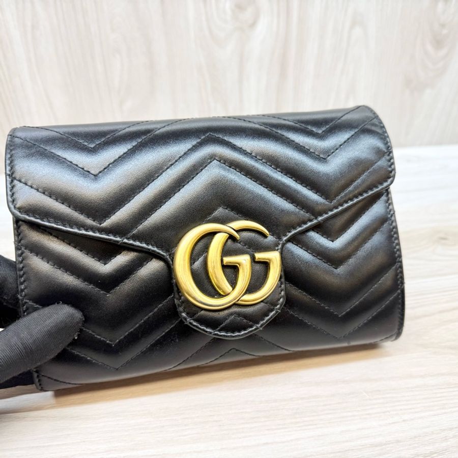 GUCCI🖤黑MARMONT下蓋風琴WOC474575-11