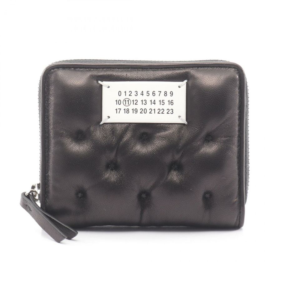 Maison Margiela Glam Slam 刺繡皮夾 小號圓形皮夾 SA1UI0032P6434T8013 皮革 黑色 全新 女士-0