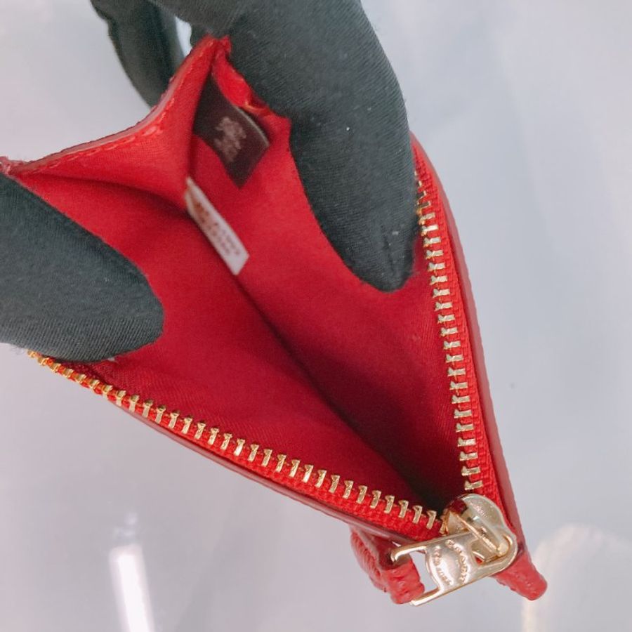 MS0765 Coach 蔻馳拉鍊卡夾 Skinny ID Case With Ring Calfskin Red-12