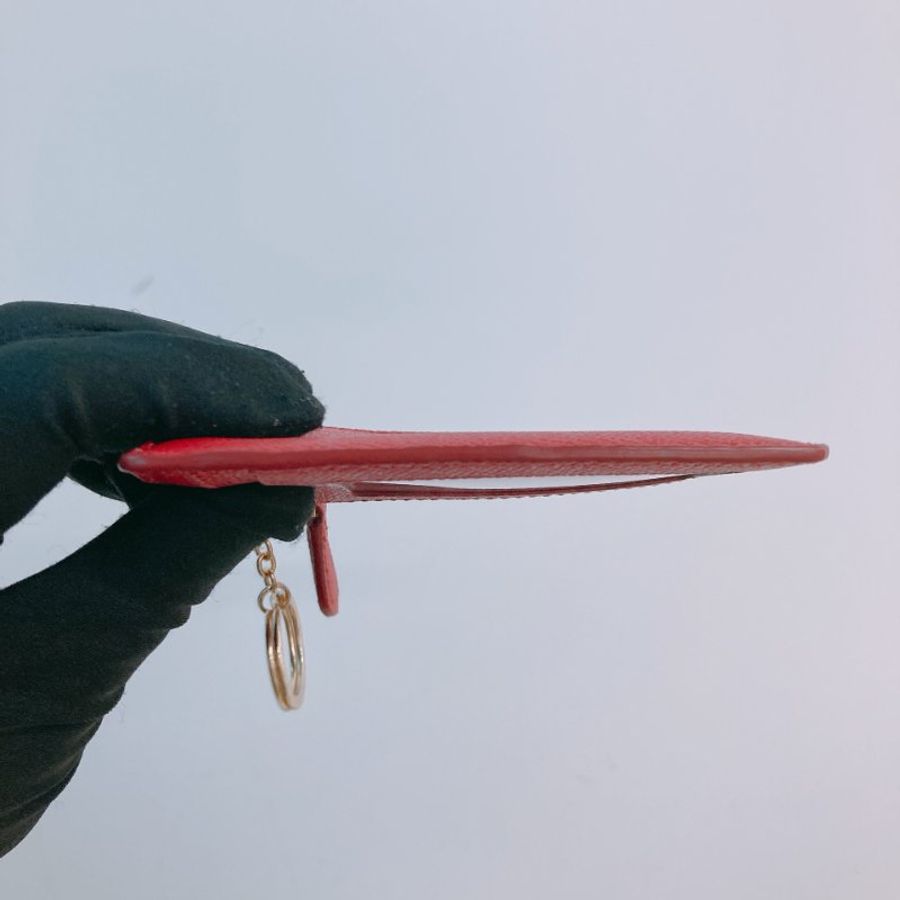 MS0765 Coach 蔻馳拉鍊卡夾 Skinny ID Case With Ring Calfskin Red-13