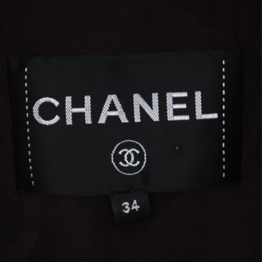 Chanel 21A棕色菱格纹皮革拼麂皮马甲上衣外套-17