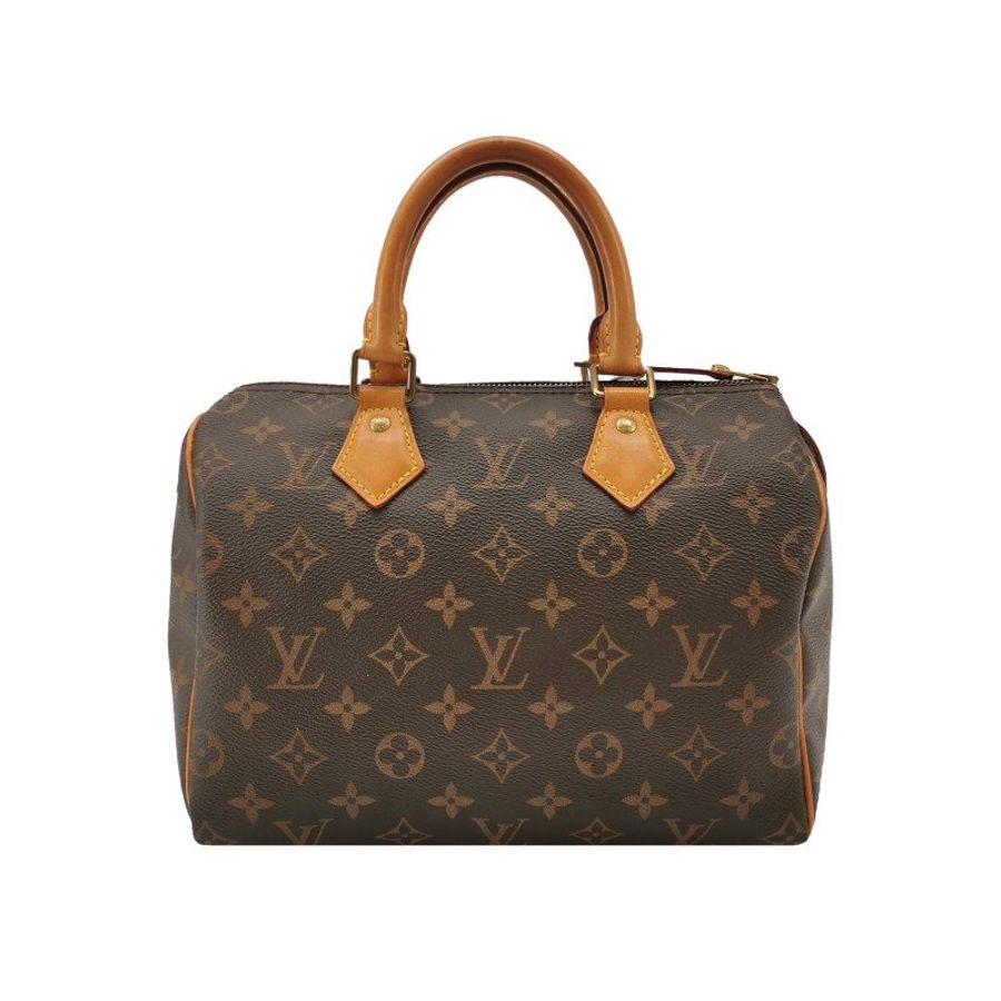 Louis Vuitton (LV) Speedy25植鞣革Monogram印花波士頓包手提包晶片款-0
