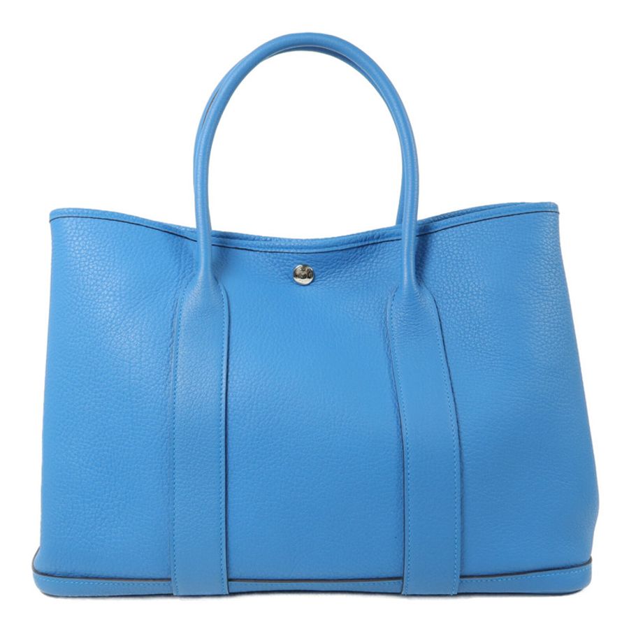 HERMES Negonda皮革Garden Party PM手挽袋Bleu Zanzibar-1