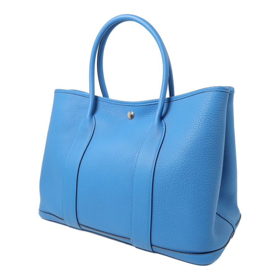 HERMES Negonda皮革Garden Party PM手挽袋Bleu Zanzibar-2