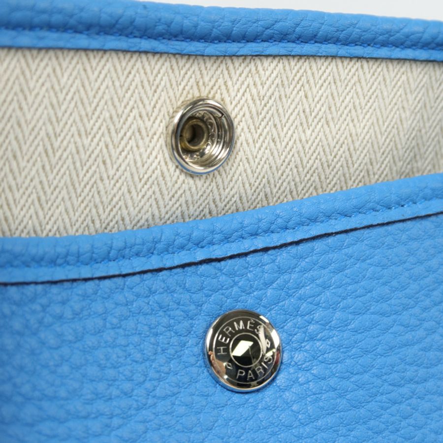 HERMES Negonda皮革Garden Party PM手挽袋Bleu Zanzibar-6