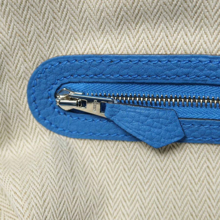 HERMES Negonda皮革Garden Party PM手挽袋Bleu Zanzibar-8