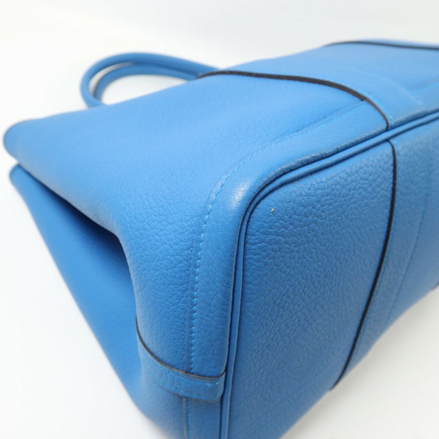 HERMES Negonda皮革Garden Party PM手挽袋Bleu Zanzibar-13