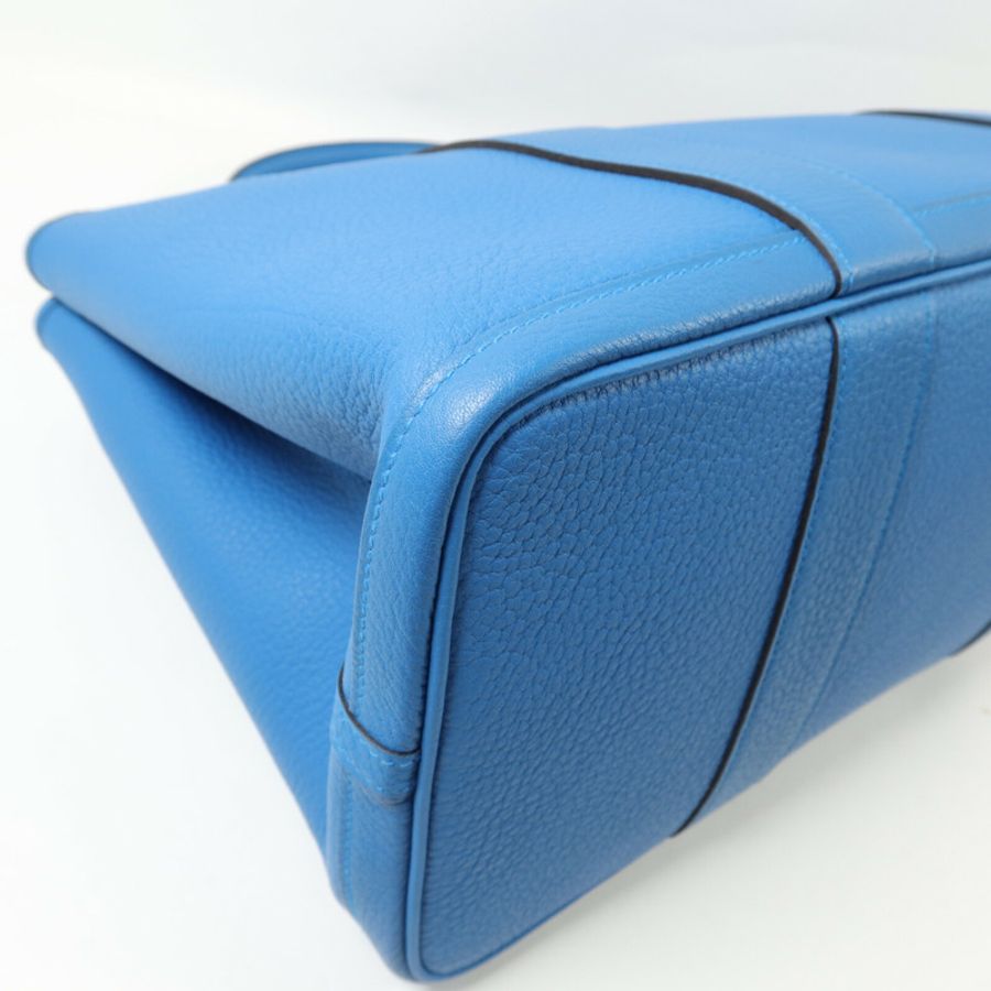 HERMES Negonda皮革Garden Party PM手挽袋Bleu Zanzibar-15