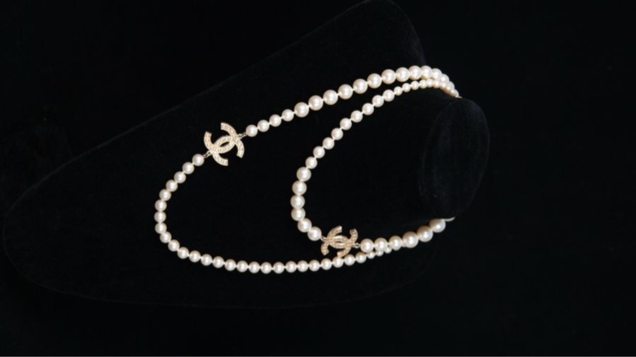 Chanel 14年100周年珍珠cc毛衣链长项链-2