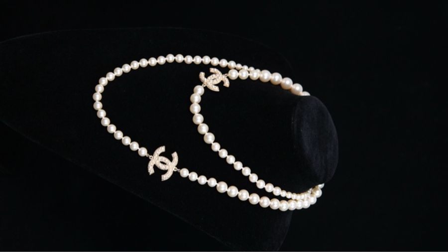 Chanel 14年100周年珍珠cc毛衣链长项链-3