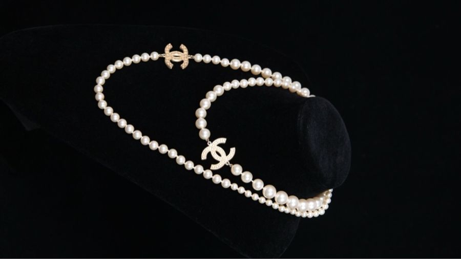 Chanel 14年100周年珍珠cc毛衣链长项链-4