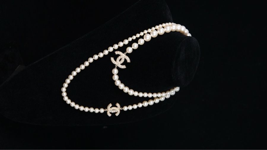 Chanel 14年100周年珍珠cc毛衣链长项链-5