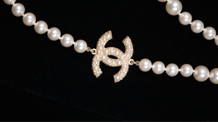 Chanel 14年100周年珍珠cc毛衣链长项链-9
