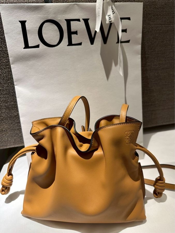 二手9成新Loewe Flamenco Medium 焦糖色-0