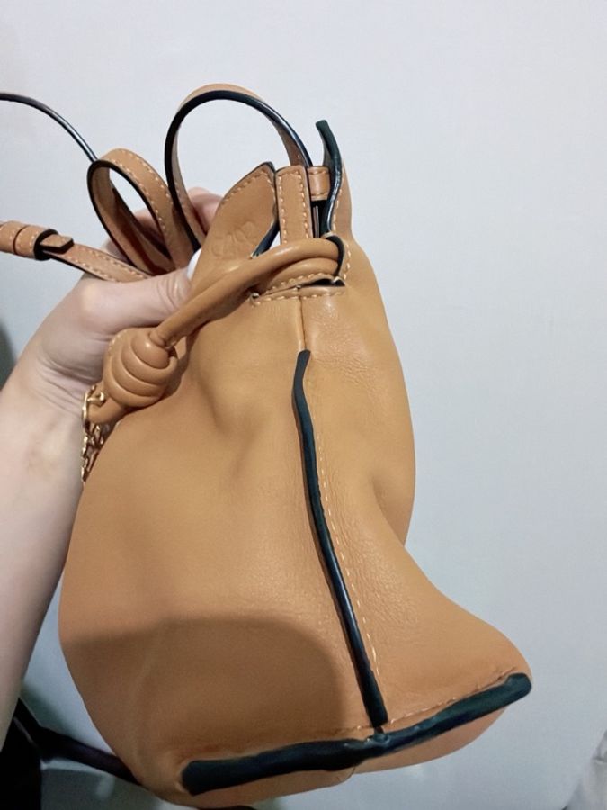 二手9成新Loewe Flamenco Medium 焦糖色-5