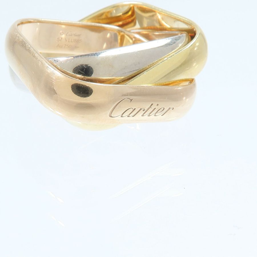 CARTIER 18K玫瑰金/黃金/白金Trinity Cushion-Shaped Ring Large戒指-4