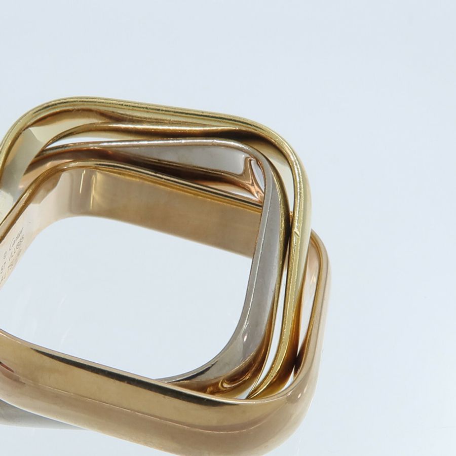 CARTIER 18K玫瑰金/黃金/白金Trinity Cushion-Shaped Ring Large戒指-7