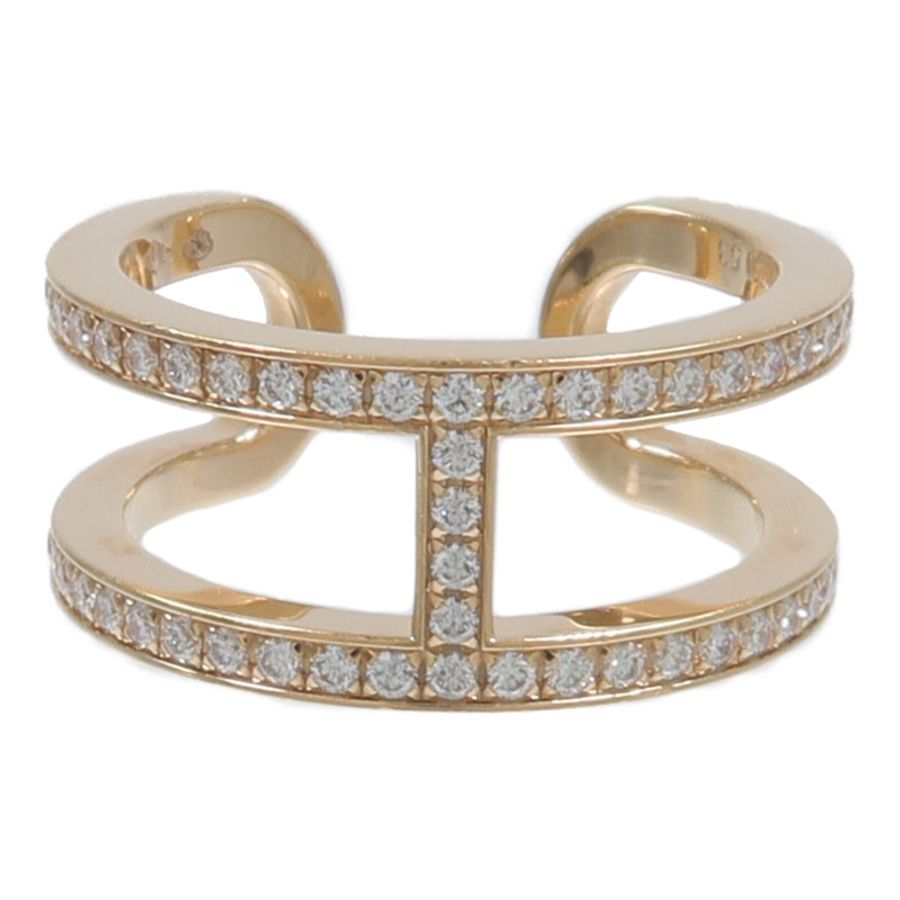 HERMES 18K玫瑰金Ever Chaine d'ancre Ring鑽石戒指-1