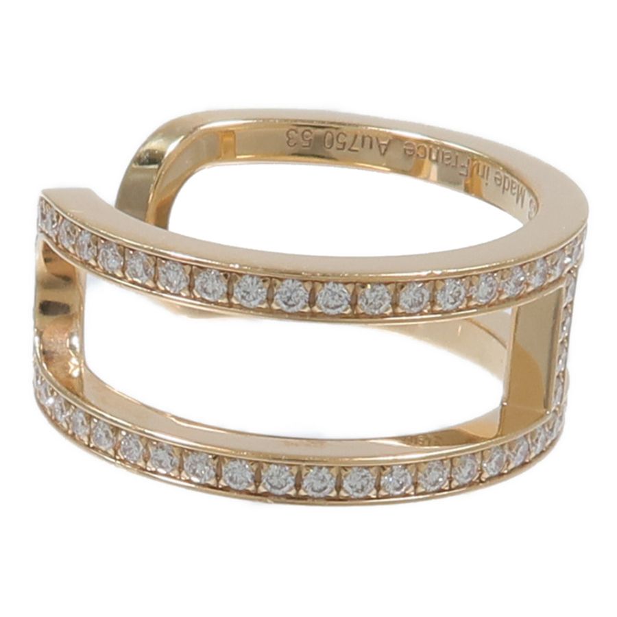 HERMES 18K玫瑰金Ever Chaine d'ancre Ring鑽石戒指-3