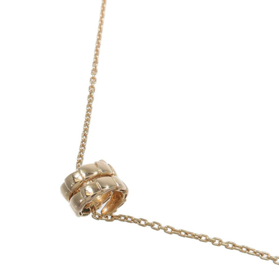 BVLGARI 18K玫瑰金Serpenti Viper鑽石項鍊-2