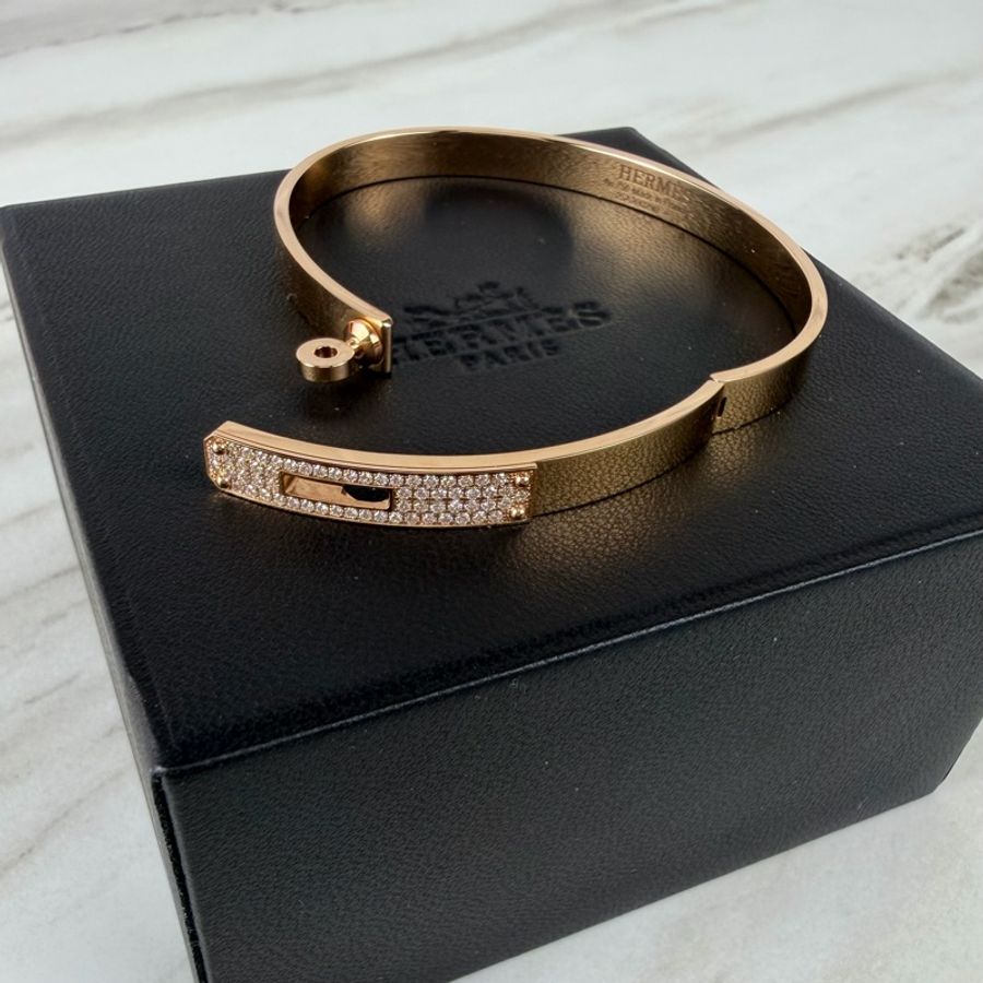 愛馬仕 Hermès Hermès Kelly 18 K玫瑰金鑽石手環-6