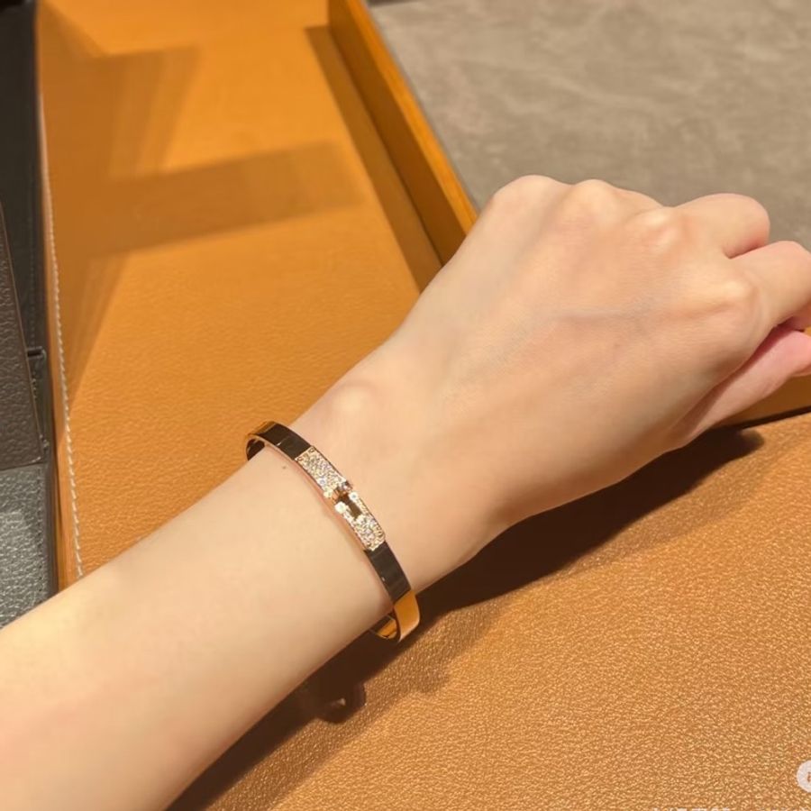 愛馬仕 Hermès Hermès Kelly 18 K玫瑰金鑽石手環-9