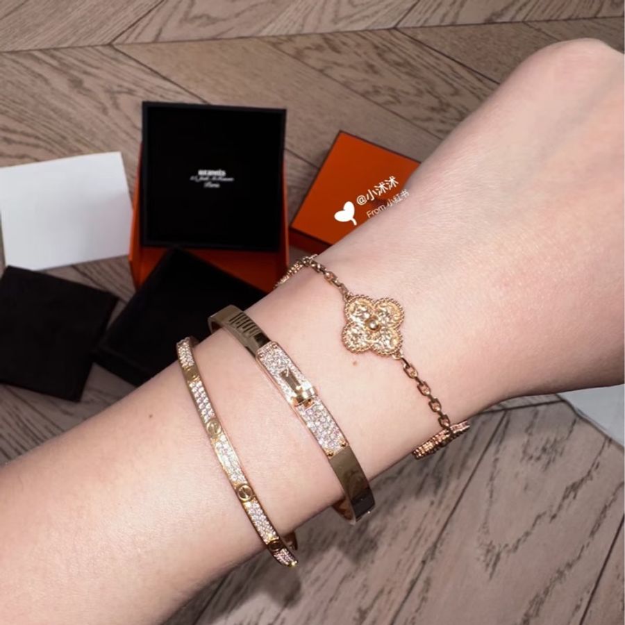 愛馬仕 Hermès Hermès Kelly 18 K玫瑰金鑽石手環-10