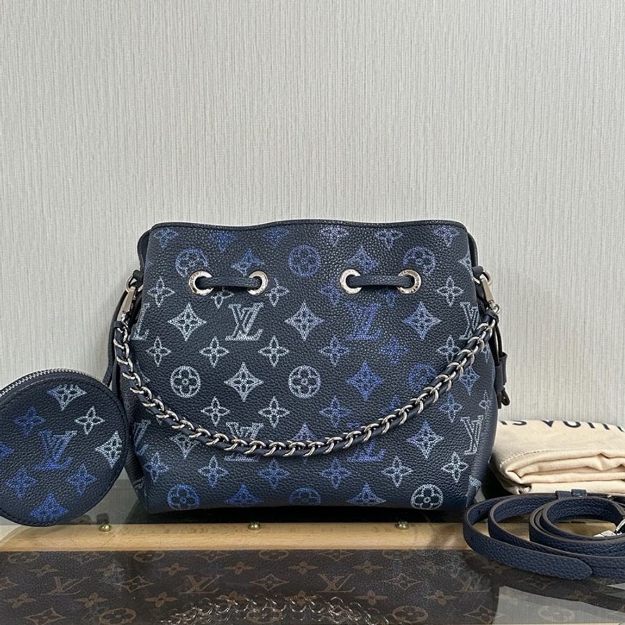 【威選精品】💙 Louis Vuitton Bella 月光女神｜漸變藍 Monogram Empreinte 鏤空子母水桶包 芯片款 💙-0
