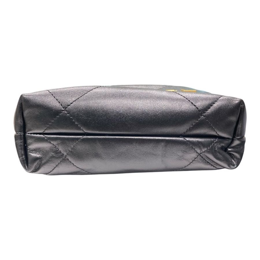 CHANEL 香奈兒 Mini 22 Bag 羊皮 黑色 金釦-5