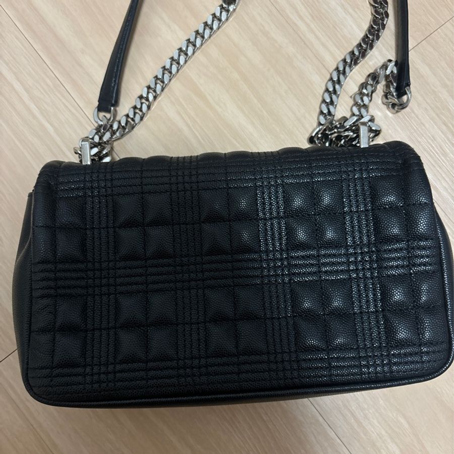 Burberry lola銀字logo格紋 羔羊皮鏈 翻蓋肩背/斜背包-11