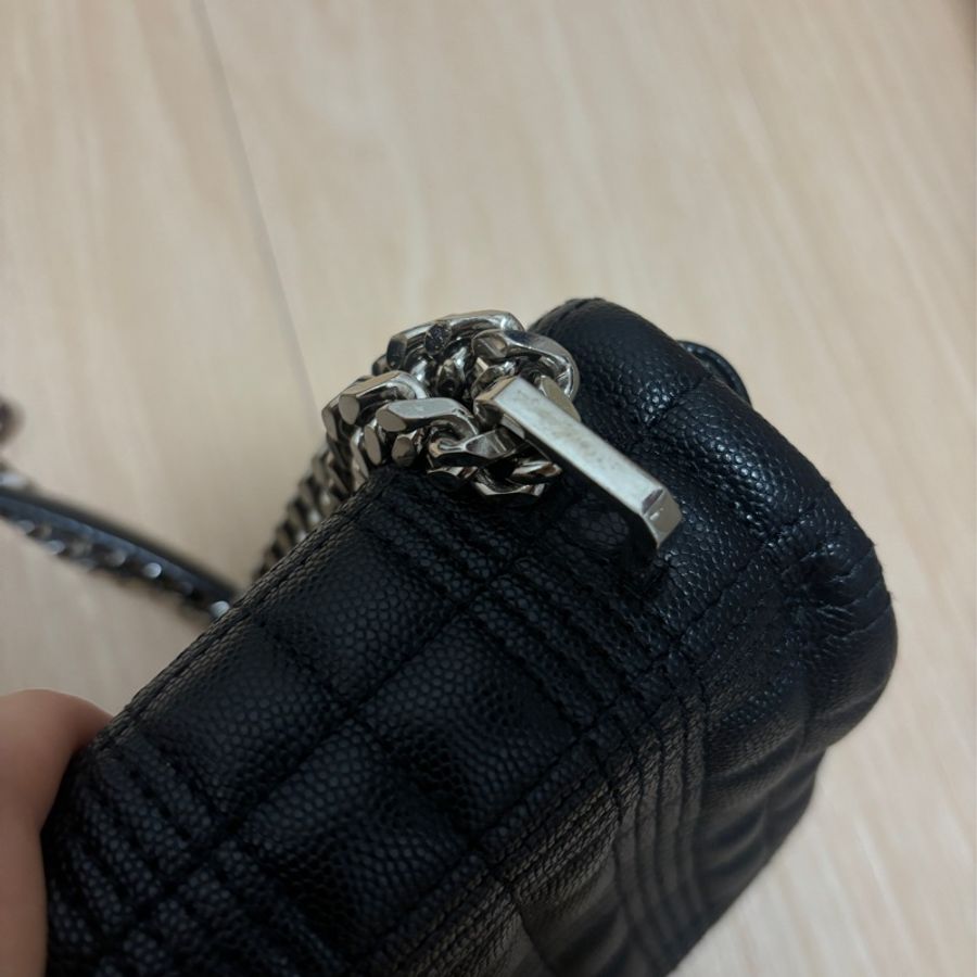 Burberry lola銀字logo格紋 羔羊皮鏈 翻蓋肩背/斜背包-15