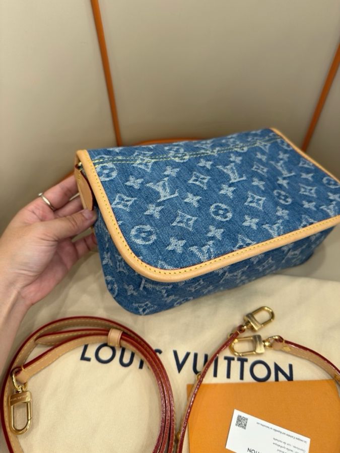 LV/路易威登Diane新款牛仔丹寧法棍包-5