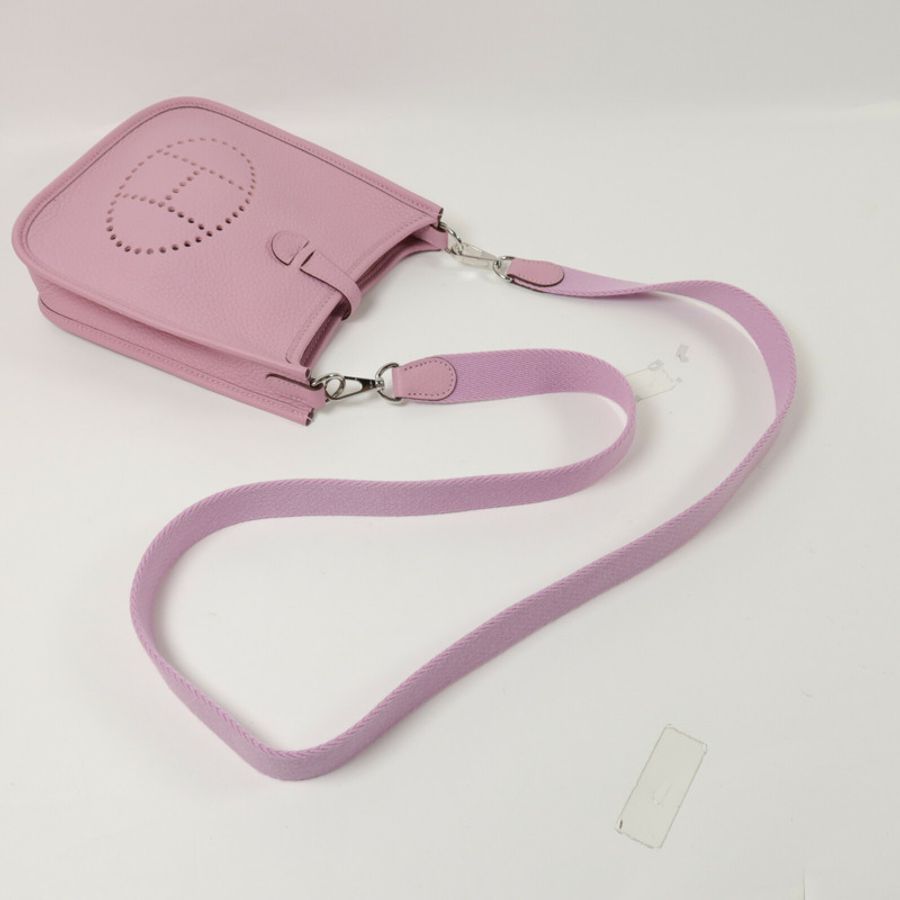 HERMES Clemence皮革Evelyne TPM肩背袋Mauve Sylvestre-9