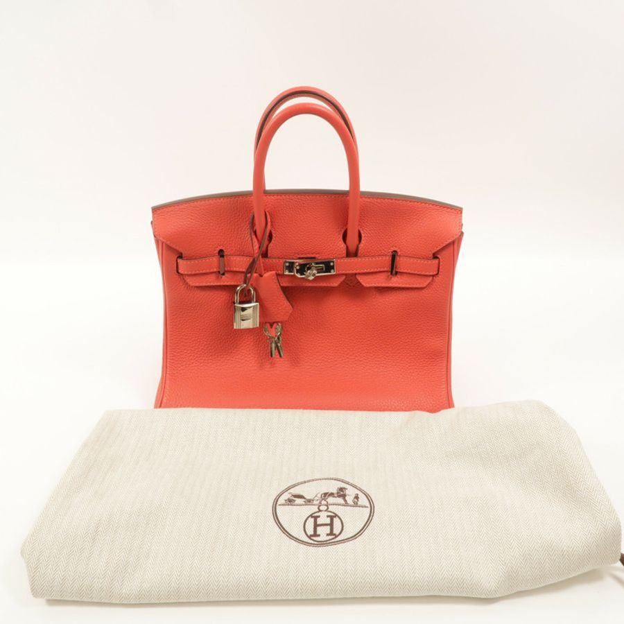 HERMES Togo皮革Birkin 25手挽袋Bougainvillea-10