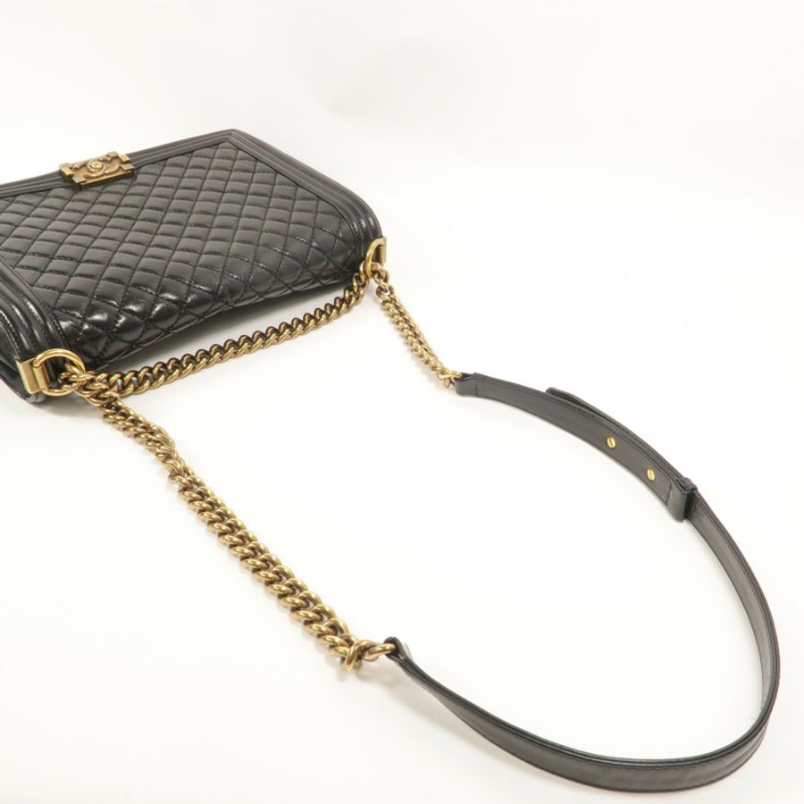 CHANEL 牛皮皮革Boy 30鏈帶肩背袋-7