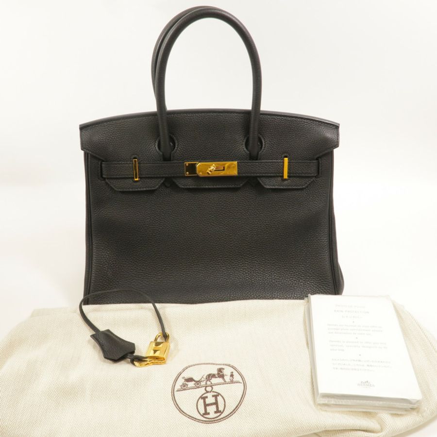 HERMES Togo皮革Birkin 30手挽袋Noir-10