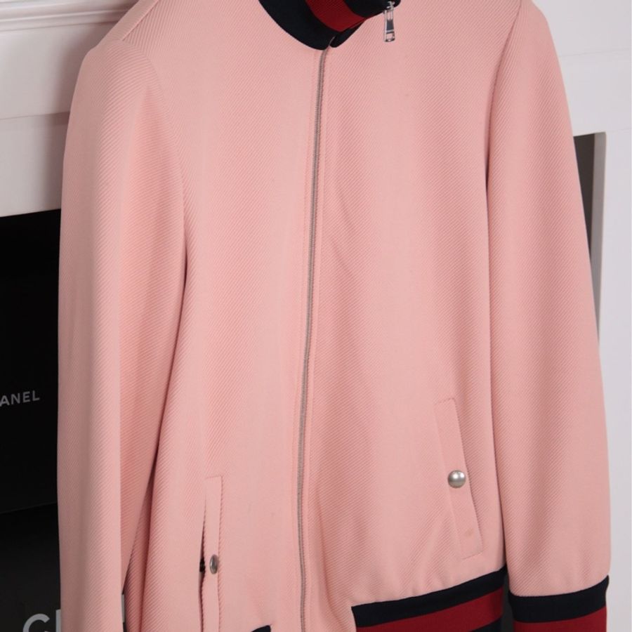 Gucci 粉色花边高尔夫运动棒球服外套上衣半裙套装-3
