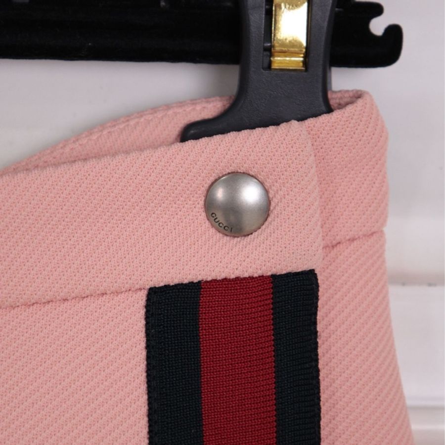 Gucci 粉色花边高尔夫运动棒球服外套上衣半裙套装-63