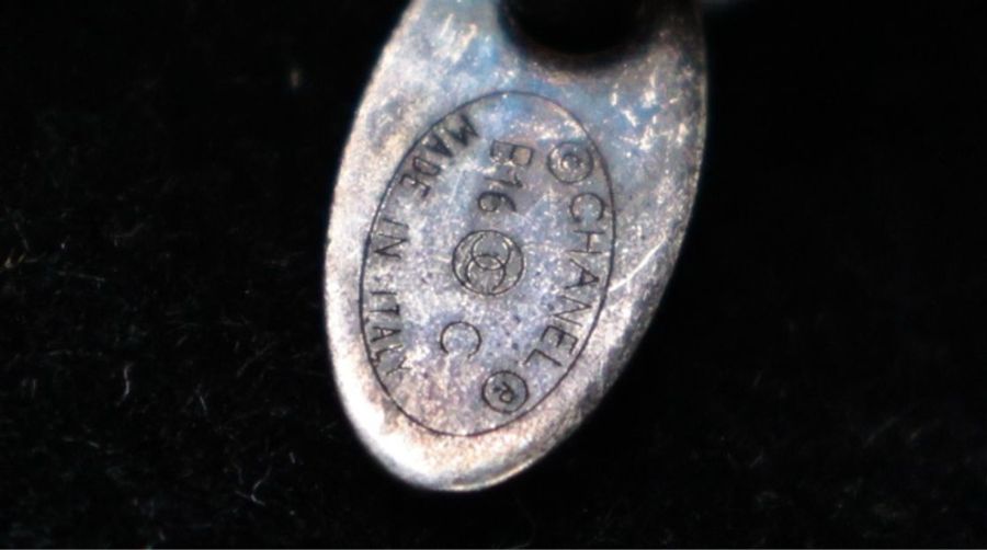 Chane 16年翠绿色琉璃莱茵石圆盘拼接长项链毛衣链-22
