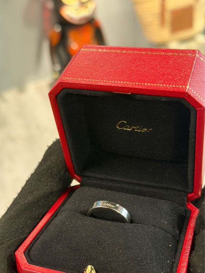 專櫃三折🌟Cartier C De Cartier 簽名Logo戒指 白金 4mm ｜Classic Trend CT精品｜台北東區實體-7