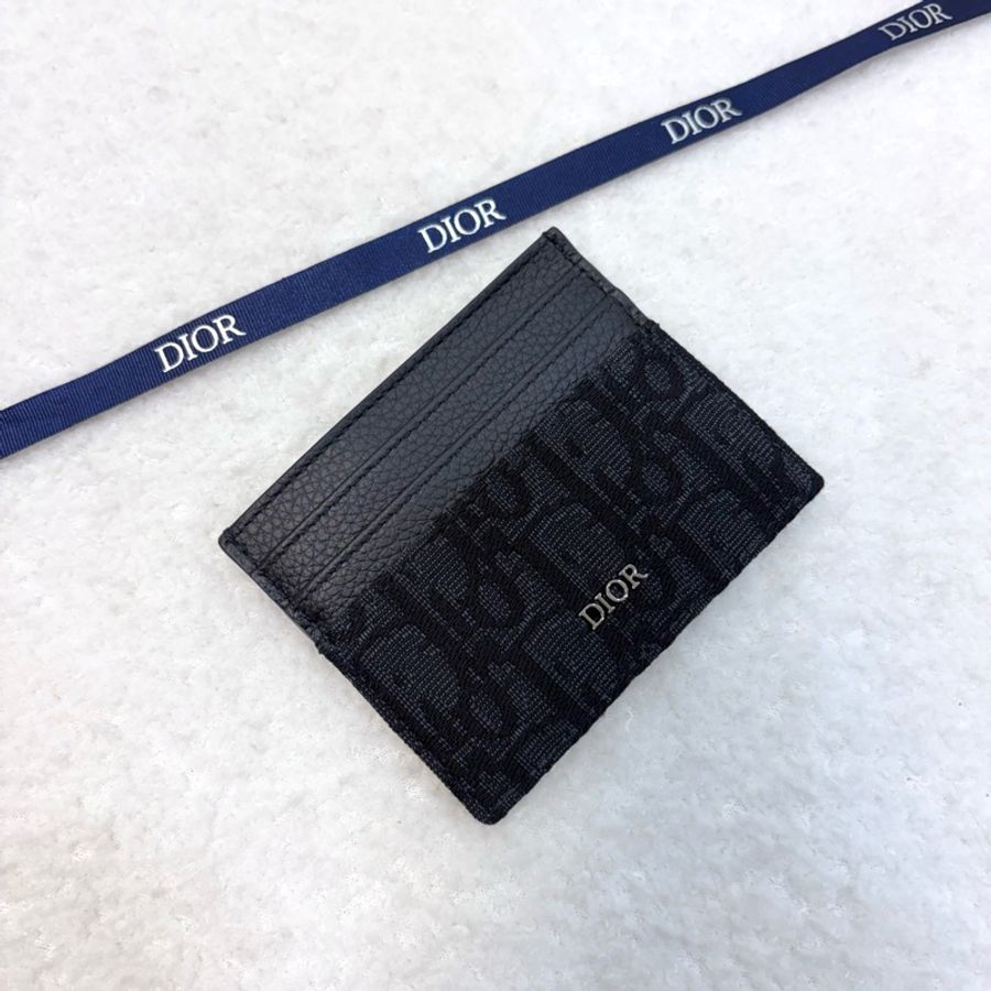 全新🖤 Dior 迪奧 黑色 Oblique 緹花布 牛皮 7卡 卡夾 卡片夾 證件夾 2ESCH135YSE-3