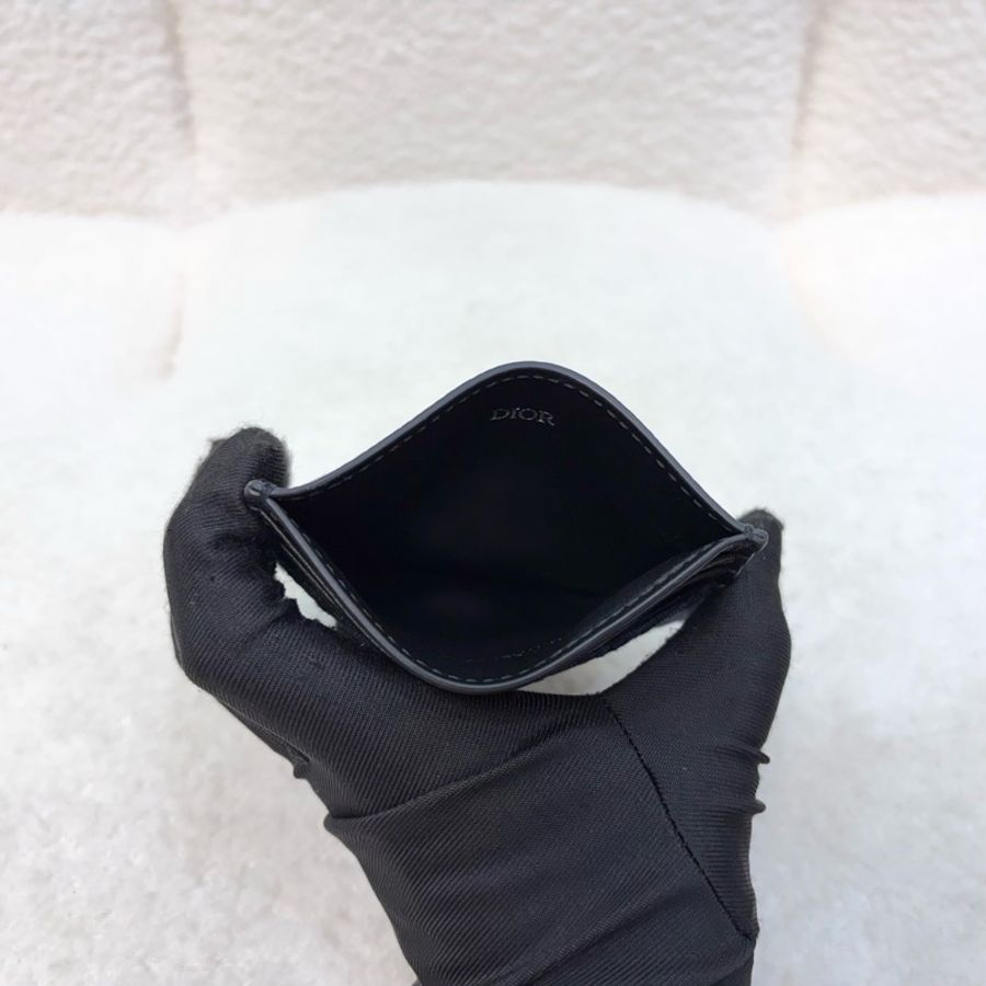全新🖤 Dior 迪奧 黑色 Oblique 緹花布 牛皮 7卡 卡夾 卡片夾 證件夾 2ESCH135YSE-8