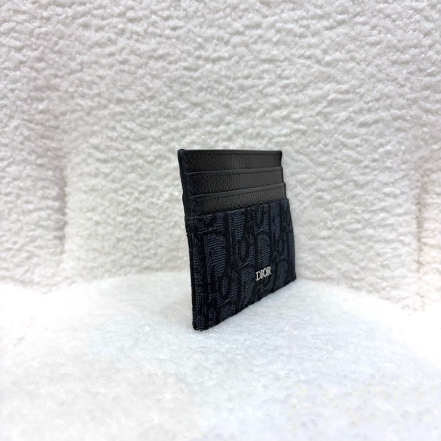 全新🖤 Dior 迪奧 黑色 Oblique 緹花布 牛皮 7卡 卡夾 卡片夾 證件夾 2ESCH135YSE-10