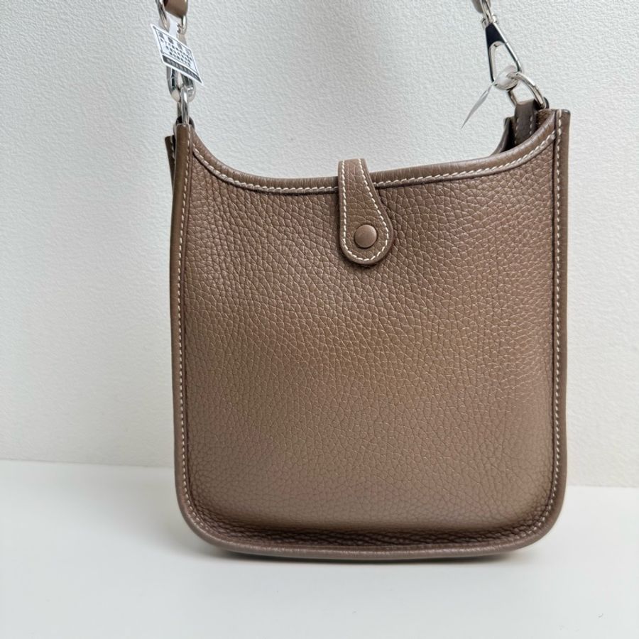 愛馬仕/Hermes evelyne 16伊芙琳斜挎包 大象灰銀扣  Z刻-3