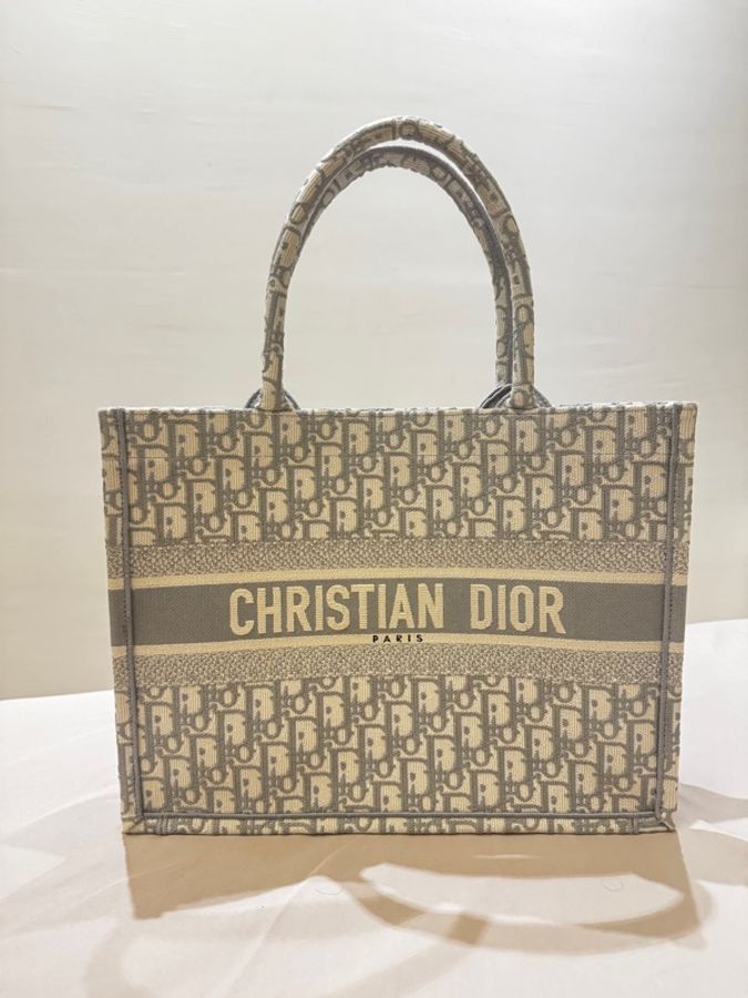【九成新】Dior Book Tote 中型托特包 大象灰-0