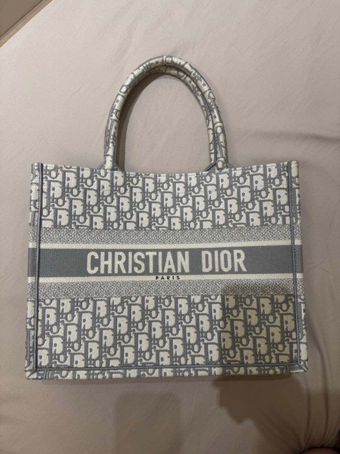 【九成新】Dior Book Tote 中型托特包 大象灰-11