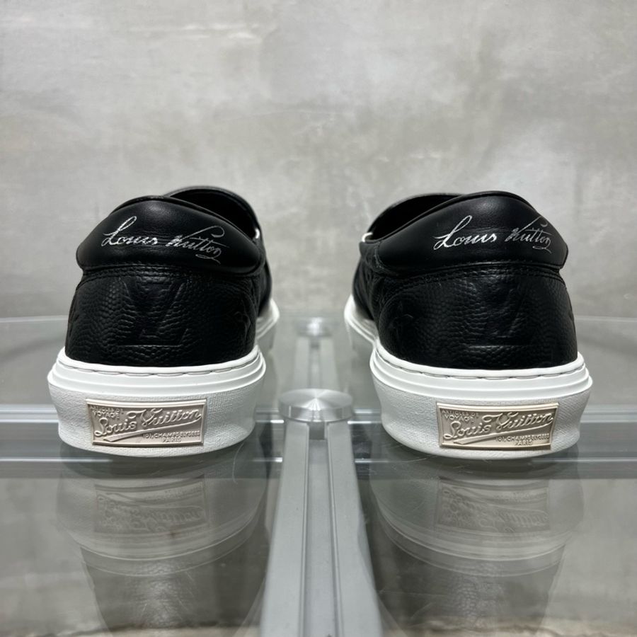 LOUIS VUITTON/路易威登 LV Ollie NBA聯名 黑色浮雕一腳蹬 尺碼/UK7.5 41.5碼-5