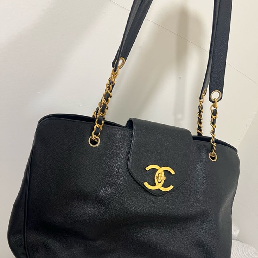 Chanel vintage CC Turnlock Shopping Tote托特包-6